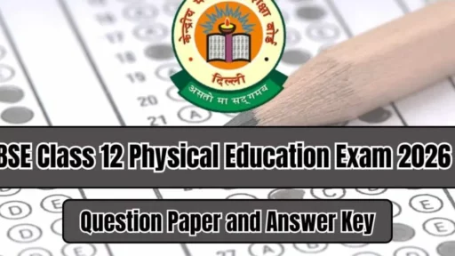 CBSE Class 12th Physical Education Question Paper 2026, Download SET-wise PDF